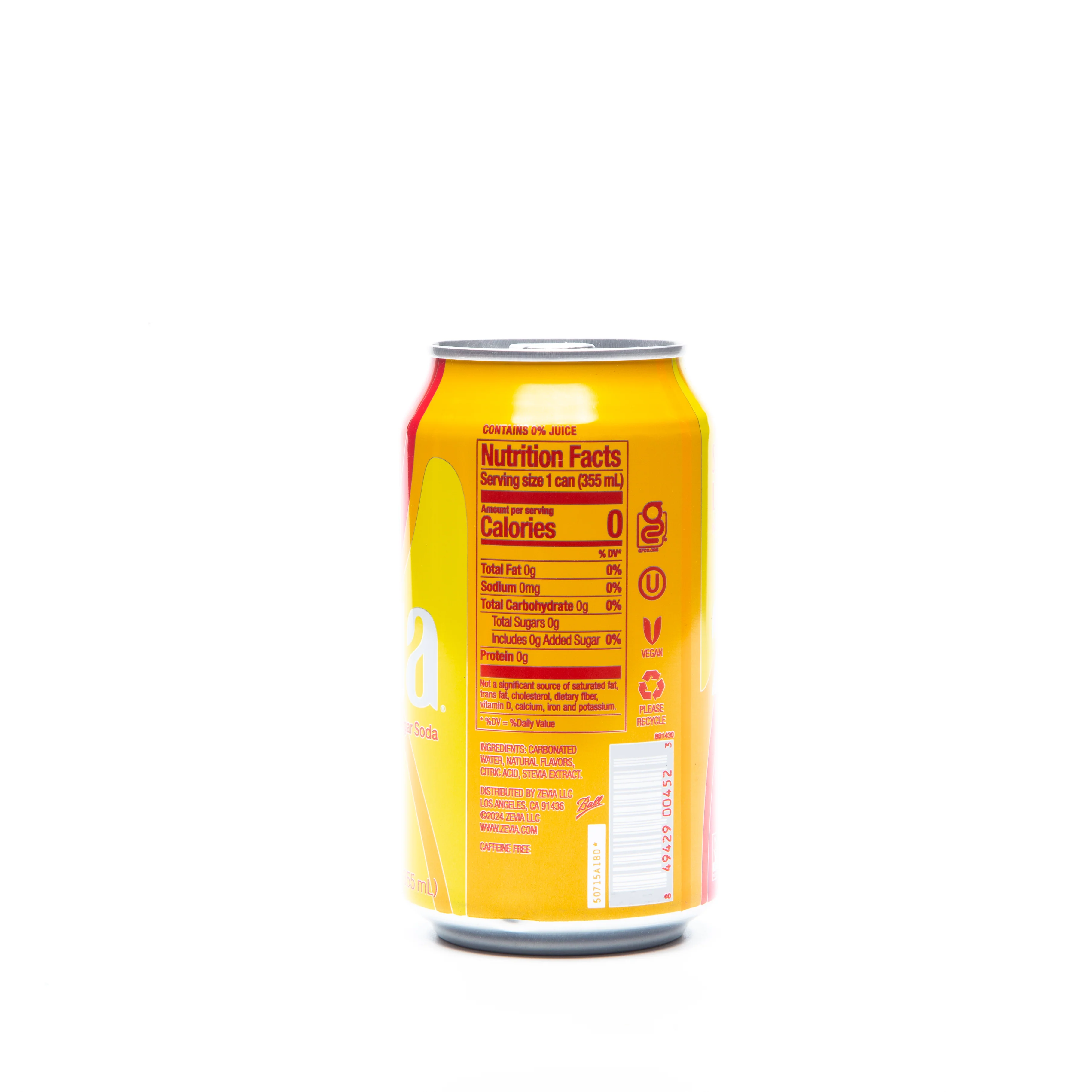 Zevia Strawberry Lemon Soda 355ml - Image 2